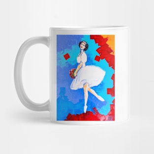 Ballerina with a bouquet of scarlet roses Mug